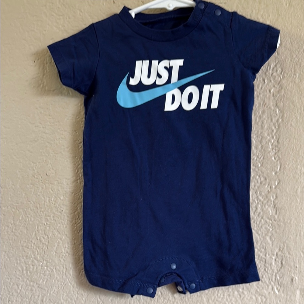 Nike Navy Baby Onesie with Slogan